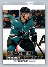 Lane Pederson 2021-22 Upper Deck Credentials #RA-48 Rookie Arrivals