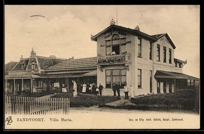 Ansichtskarte Zandvoort, Villa Maria, gevelaanzicht met personen 1909 