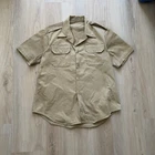 Vintage 1970s USA Military Army Shirt Vietnam Era Khaki Short Sleeve Size L