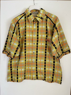 ''UNCLE SAM'' Oversized HEMD M/L ORIGINAL VINTAGE!! KURZARM  KARIERT Baumwolle TOP
