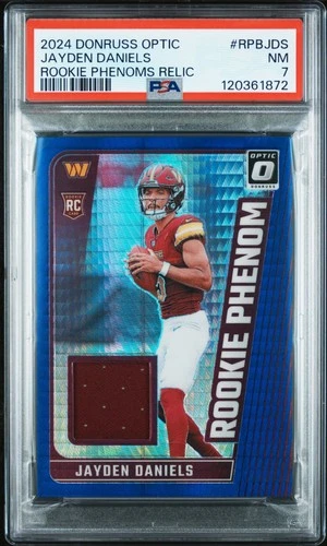 2024 Donruss Optic Phenoms Relics Jayden Daniels RC PSA 7 #RPBJDS – Commanders
