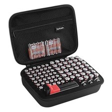 Battery Storage Case for AA AAA Button Cells, Battery Organizer Case, for BLACK