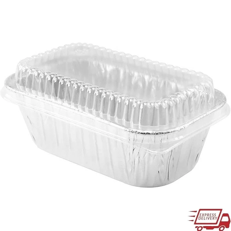 Aluminum Mini Loaf Pan Set W/ Lids Oven Safe Freezer Safe Easy Clean Baking New