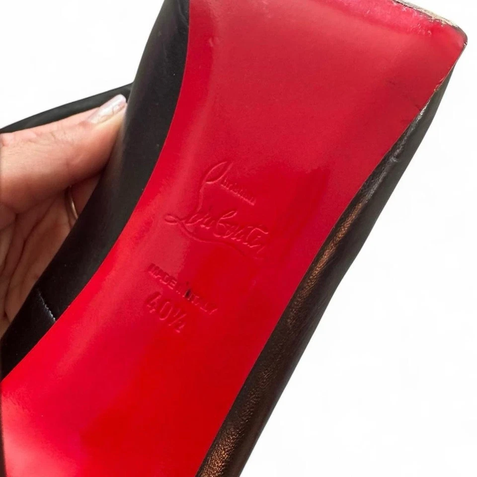 Christian Louboutin Bianca Black Patent Platform Heel Pumps, Size 40 1/2 - Image 4 of 4