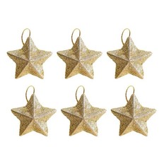 6-12pcs Glitter Star Ornaments - Christmas Tree Pendant for Holiday & New Year