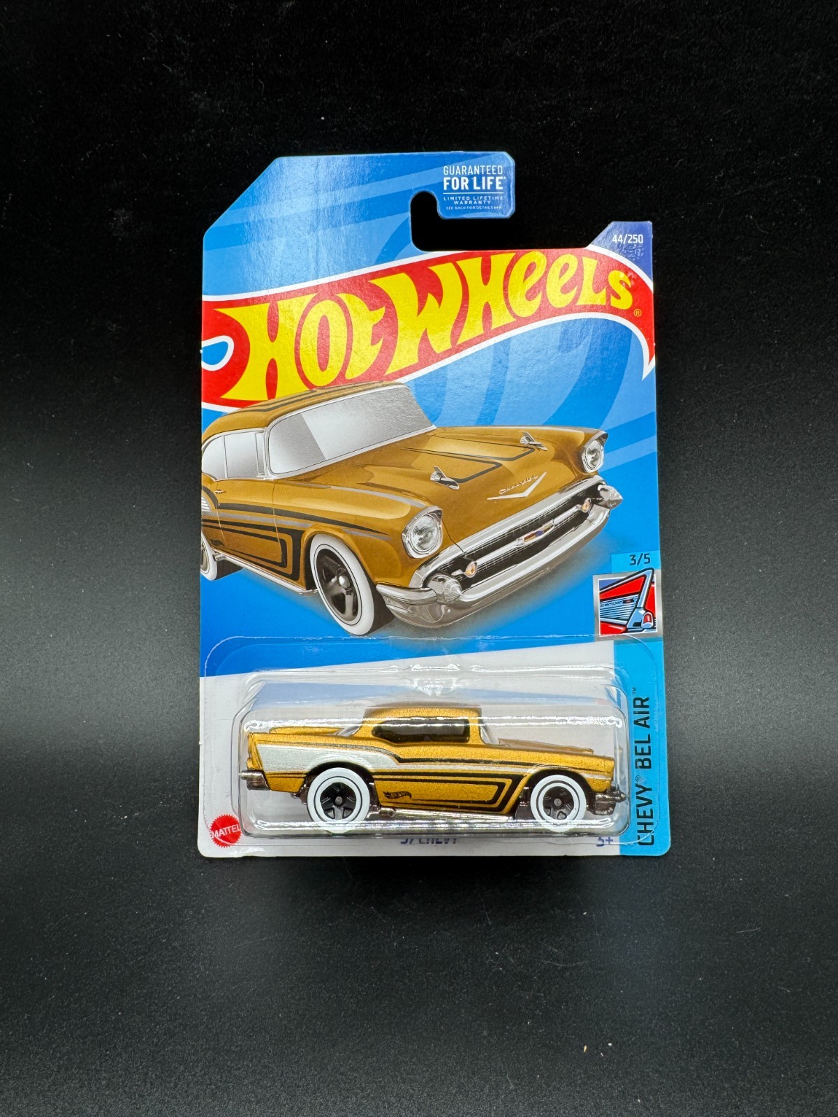 Hot Wheels 2022 '57 Chevy Gold Bel Air Series 3/5 #44/250 Mattel HCX92 New B2