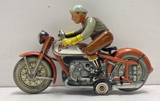 Arnold MAC 700 Tin Litho Motorcycle Western Germany Wind Up Toy 8 Inch