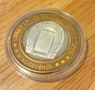 Binion's Horseshoe Casino Las Vegas $10 Silver Strike .999 Million Dollars