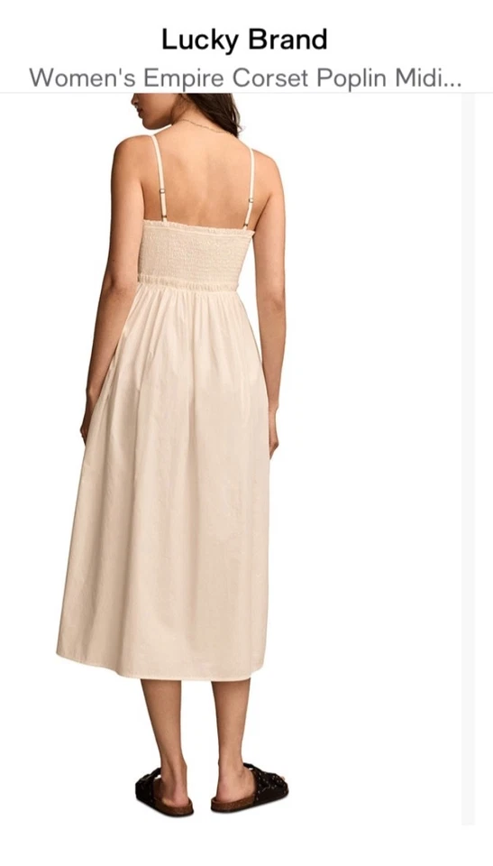 Lucky Brand empire cotton poplin corset midi dress - Image 2 of 4