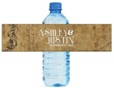 100 Telegram paper wedding Anniversary Birthday party water bottle labels