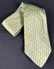 ✨Palatina 100% Imported Silk Tie Made in USA Geometric Design Green Silk✨