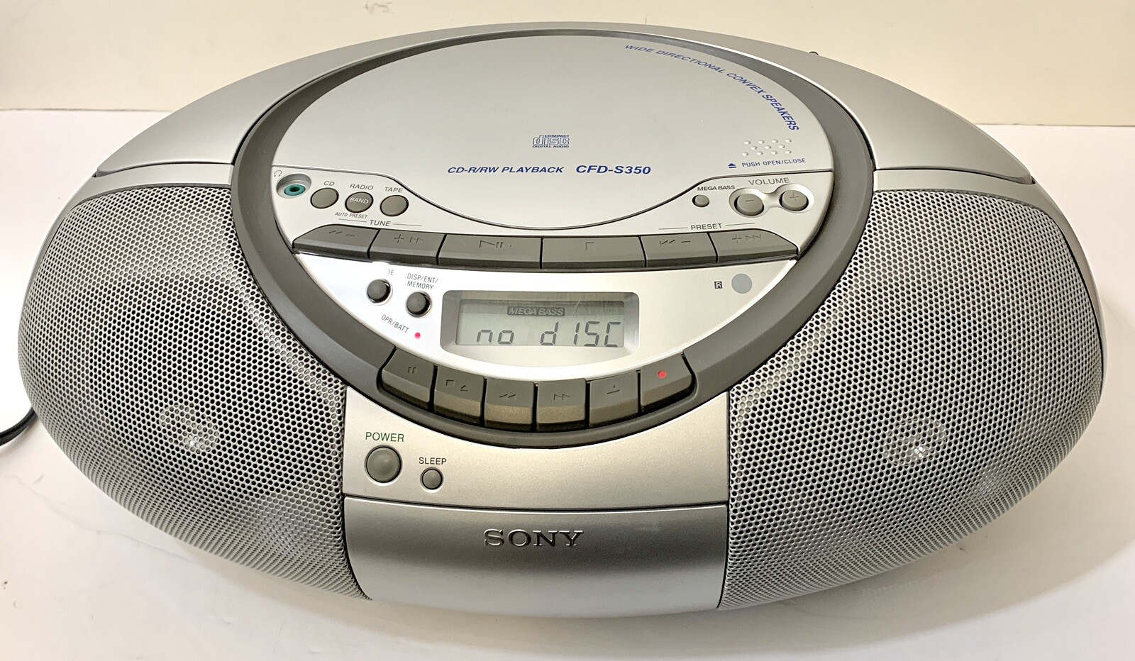 Sony CDR/RW Playback CFDS350 Cassette Radio Wide Directional Convex Boombox eBay