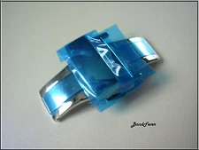 18mm Silver Polish Stainless Steel Butterfly Deployment Clasp Buckle Push Button