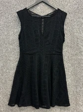 Fashion to Figure FTF Black Dress Fit and Flare Crochet/Lace Sleeveless Size 2X
