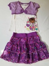 Disney DOC MCSTUFFINS Girls Outfit Shirt Skirt Short Sleeve 4T 5T Purple
