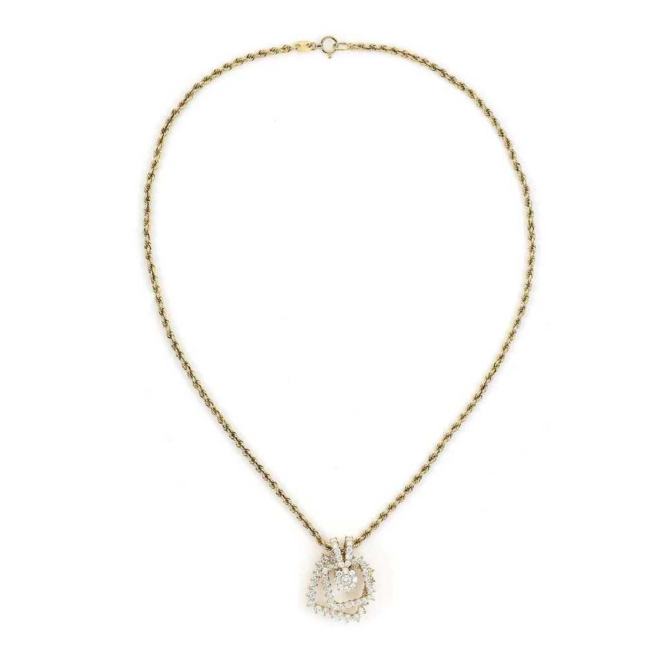 Кулон и цепочка спиннер Movado 2 карата золото 18 карат 2 уровня бриллиант - Изображение 2 из 4