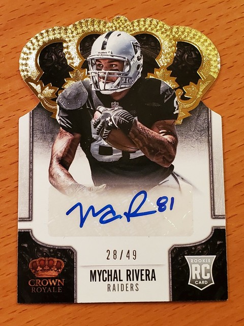 2013 Crown Royale Rookie Auto Gold #175 Mychal Rivera Raiders TE #'d 28/49