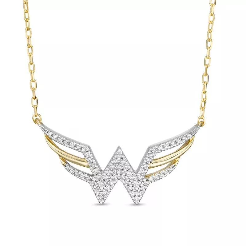 Wonder Woman Collection 1 8 CTTW Diamond Symbol Necklace in 925