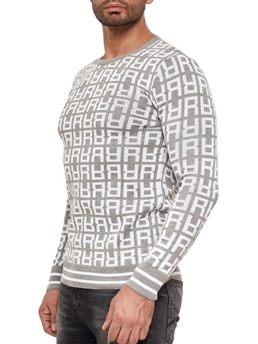 Redbridge Maglione Uomo Maglia Pullover Felpa Sweater Allover R Logo M3096 - Foto 7 di 33
