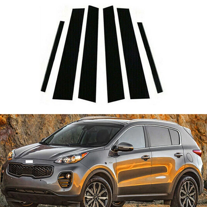 6X Black Pillar Posts Window Cover Fits Kia Sportage 2017-2019 2020 2021 2022 - image 4 of 4