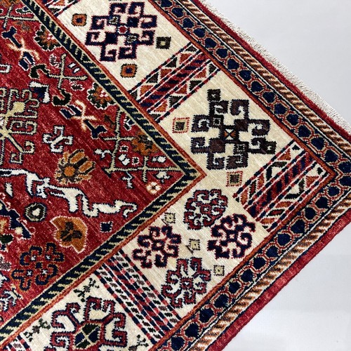 Handmade (4' x 6') Red Afghan Tribal Veg Dye Soft Organic Wool Oriental Area Rug - Picture 9 of 12