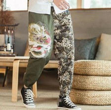 Spring Men Chinese Style Shorts Trousers Casual Pants Loose Version Drawstring