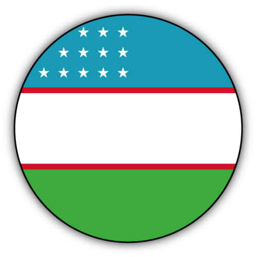 Uzbekistan Round Flag Car Bumper Sticker Decal - Afbeelding 1 van 1