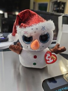 Ty Beanie Boo "FLURRY" Snowman Small Stuffed Toy 2019 (All Tags)