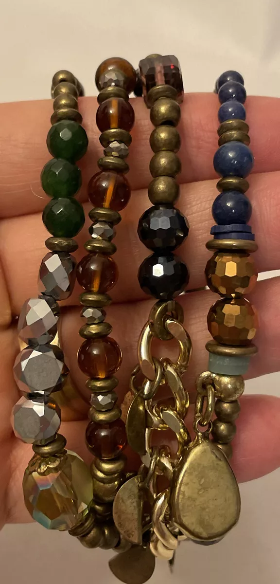 vintage glass bead bracelet stretchy