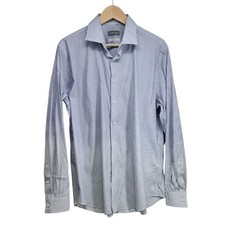 Michael Kors Striped Button Front Shirt Men's Size XL 17 34/35 Blue White