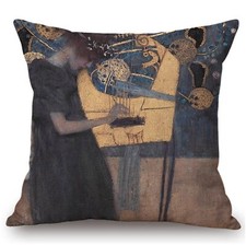 Kissenhülle Kissenbezug Canvas-Stoff Jugendstil Kunst Gustav Klimt Die Musik