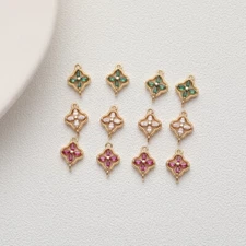 6pcs Four Leaf Clover Charm,Petal Pendant,Leaf Charm,Clover Pendant,Flower Charm