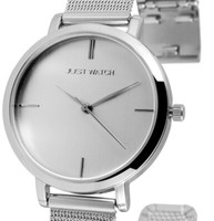 Damen Frauen Uhr Edel Silber Mesh Milanese Milanaise Edelstahlarmband JW10080