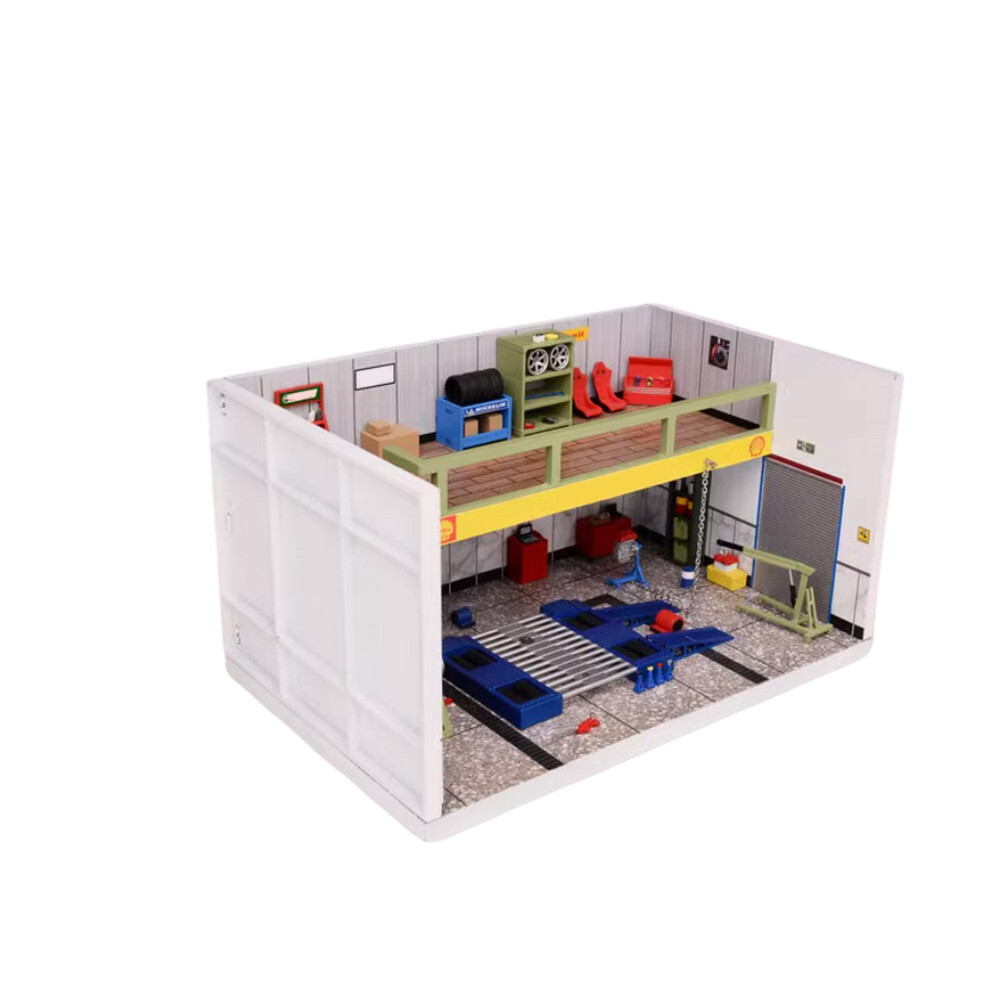 1/64 Scale Diorama Car Garage Model Repair Workshop Scene