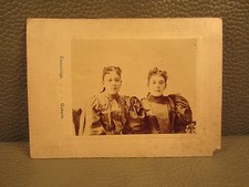 Victorian Antique Cabinet Card Photo of Two Sisters