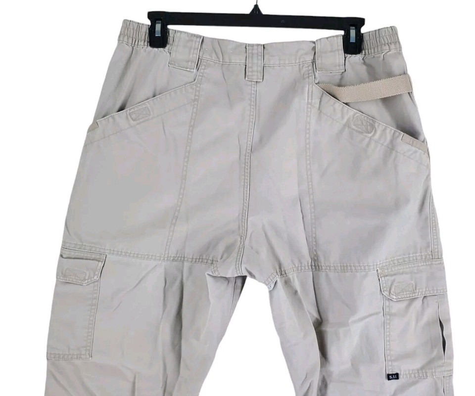 5.11 Tactical Cargo Pants Mens 38x32 Khaki Beige 74252l Wide Leg