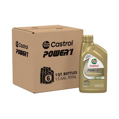	Castrol Power1 4T 10W-40 Full Synthetic Motorcycle Oil 1 Quart Pack of 6	