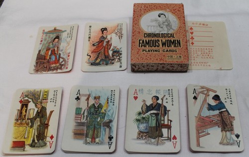 VINTAGE CHRONOLOGISCHES BERÜHMTES DAMEN SPIELKARTENDECK #8703 SHANGHAI ASIATISCHES DESIGN