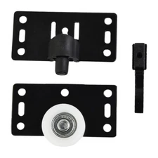 Black Sliding Door Wheels Rollers Pulleys Easy Glide for Cupboard and Wardrobe
