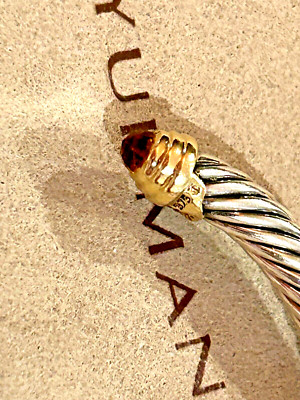 D. YURMAN .925-14KT KABEL-5,0mm-B-Facettiertes CAB.CITRIN ARMBAND-28,0grm-HJX-1