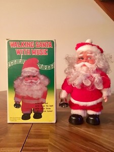 Walking Santa With Music In Original Box. Works! Vintage 1960s
