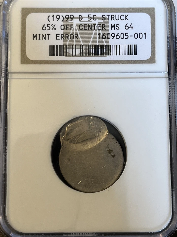 (19)99 D 5C ERROR STRUCK 65% OFF CENTER NGC MS64 JEFFERSON NICKEL - Image 2 of 4