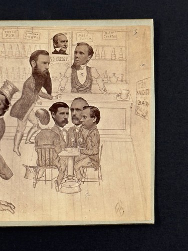 Unusual Exaggeration Collage cabinet photo MEN Bar Richardson's Easthampton MA - Picture 5 of 6