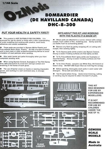 OzMods Modelle 1/144 DE HAVILLAND CANADA DASH 8-300 Air New Zealand - Bild 5 von 5