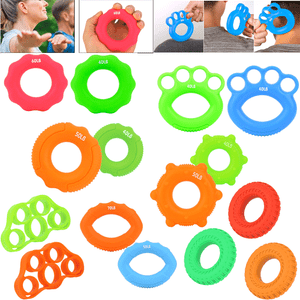 Finger-Hand-Grip-Rubber-Ring-Gripper-Strengthener-Excerciser-Muscle-Power-Train