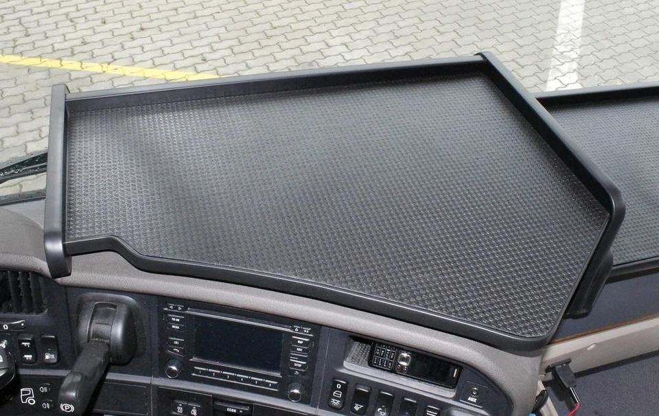 LKW-Tisch passend Scania R ab 2009 Mittelablagetisch mit Antirutschmatte Schwarz - Bild 2 von 2