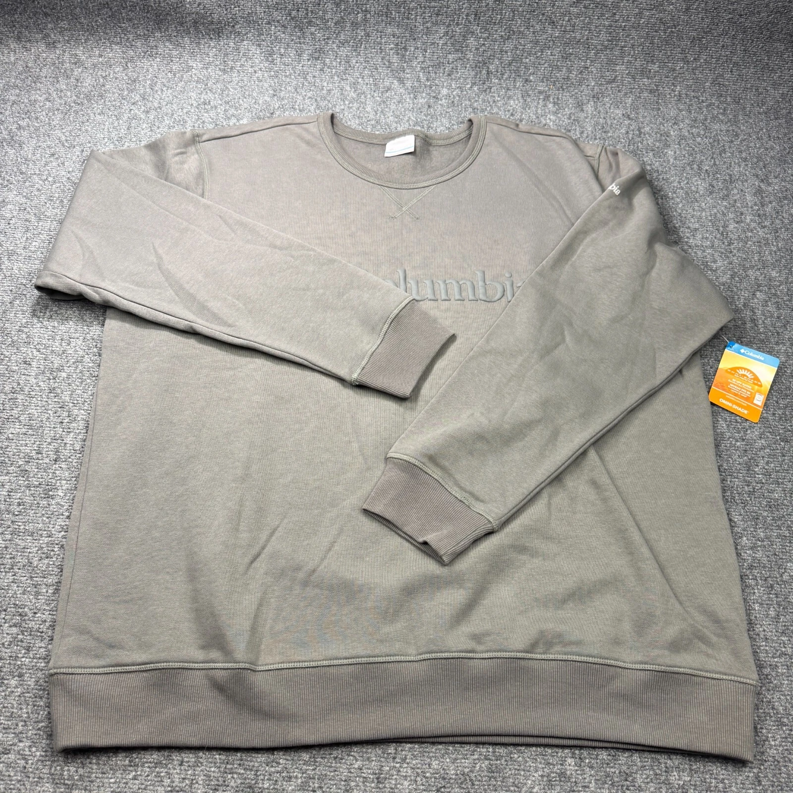 NEW Columbia Sweatshirt Mens Extra Extra Large Grey Omni Shade Sun Protection