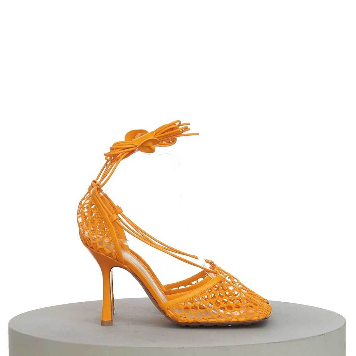 BOTTEGA VENETA 990$ Stretch Sandals - Tangerine Orange Mesh BOTTEGA VENETA 990$ Stretch Sandals - Tangerine Orange Mesh
