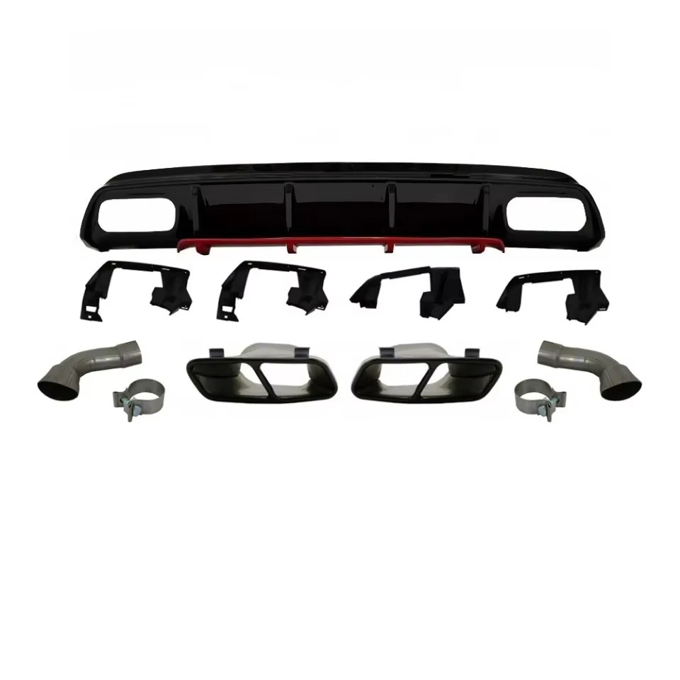 Diffuseur Mercedes Classe A W176 look AMG 45 en ABS injecté avec liseré rouge sport