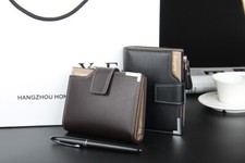 Men's Leather Wallet Bifold Coin Wallet Multi-card Slot Wallet Pocket Purse Gift